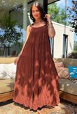 Gabriella Tie Shoulder Dress Chocolate